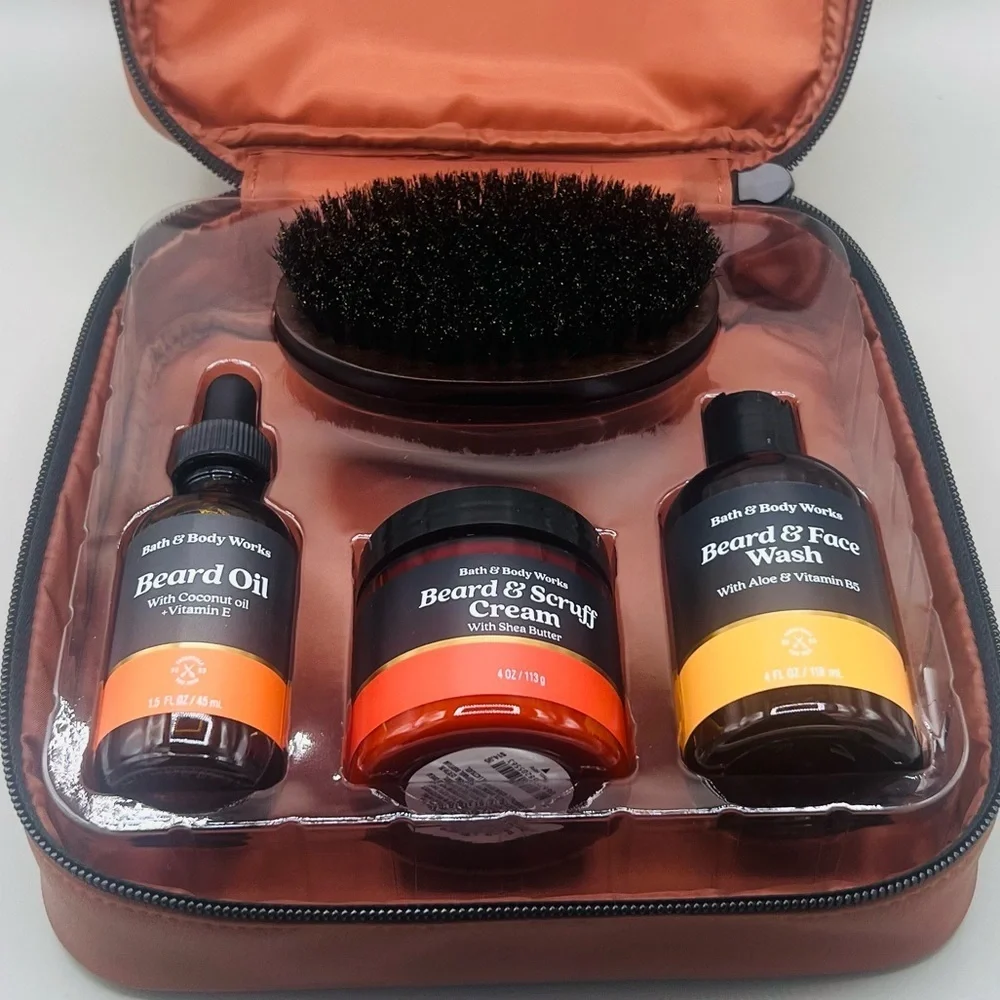 Bath & Body Works 4 Piece Beard Care Gift Set ~ Beard Brush, Wash, Cream, & Oil - Picture 3 of 7